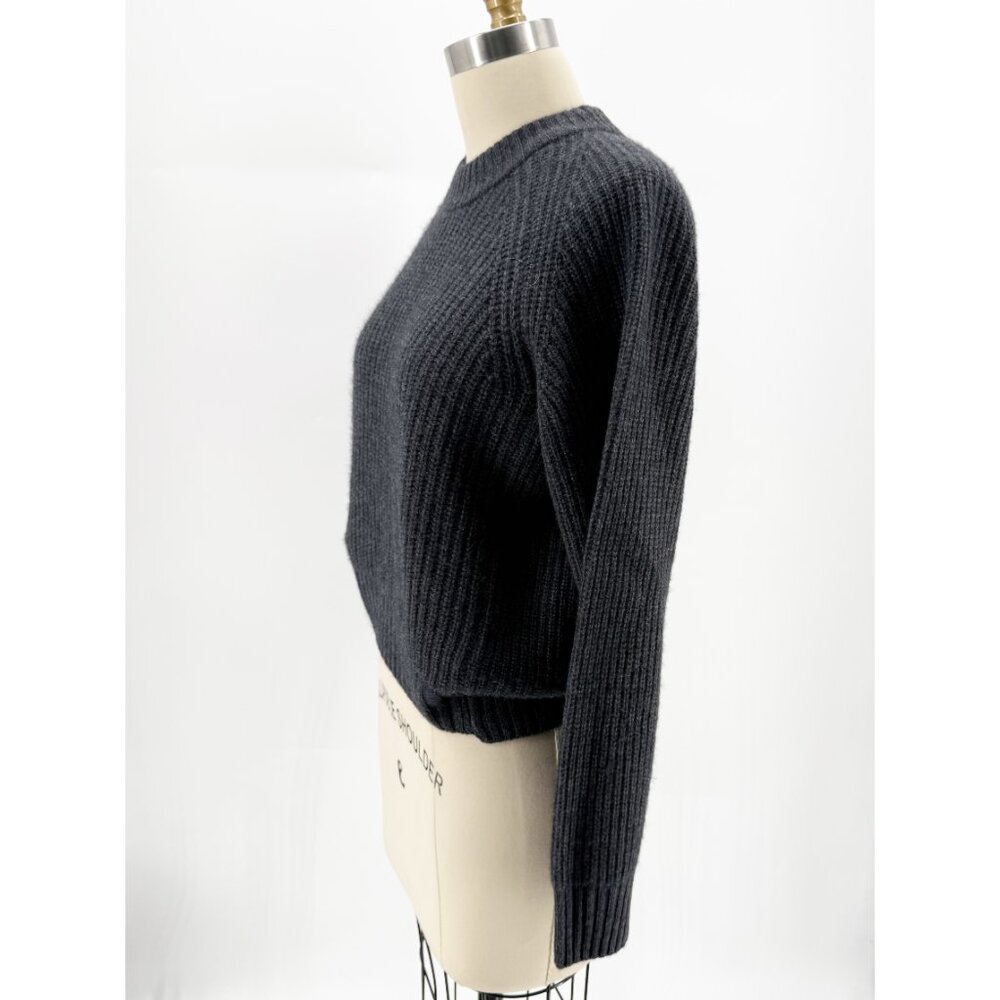 27 Miles Misia Cashmere Cropped Crew S Charcoal Grey - Picture 4 of 7